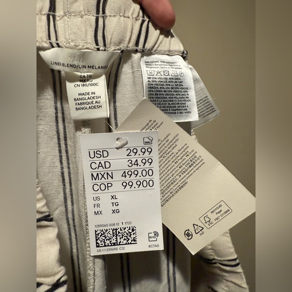 NWT H&M linen blend pants size XL - Picture 5 of 8